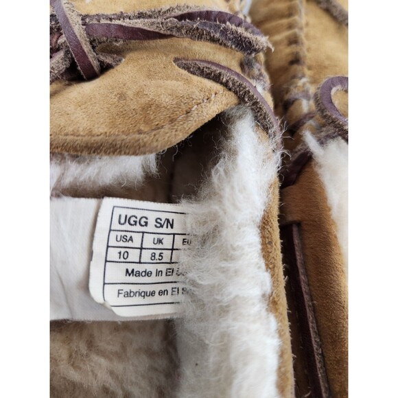UGG Dakota Slippers Women's 10 House Shoes Tan 5612 Moccasin Loafers Sherpa Wool - Picture 10 of 10